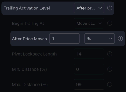 Dynamic Stop Loss Trail Mechanism After price moves relevant settings