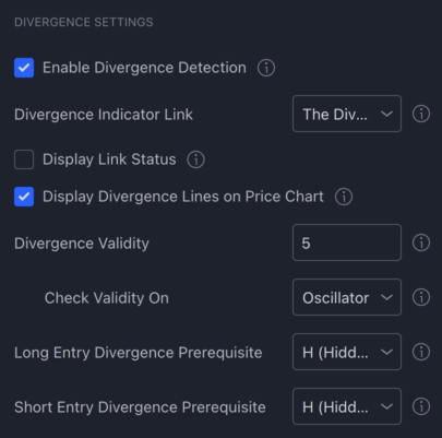 Divergence Settings