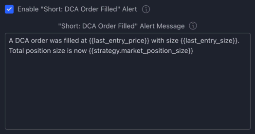 Short DCA Order Filled